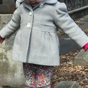 Cherokee Girls Gray and White Pea Coat | 18 months